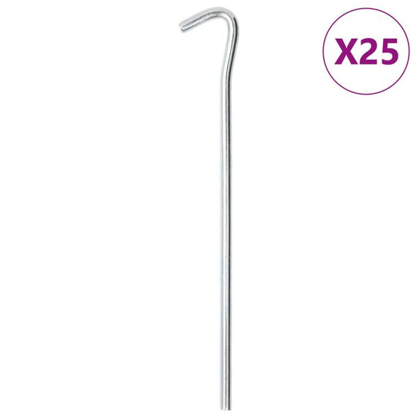 vidaXL telgivaiad 25 tk, 23 cm &Oslash;7 mm, tsingitud teras