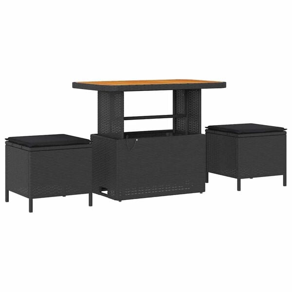 vidaXL Aia Diivanikomplekt padjaga ladustamisega padjaga 9 pcs Must