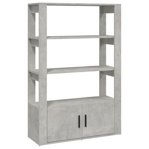 vidaXL puhvetkapp, betoonhall, 80x30x119,5 cm, tehispuit