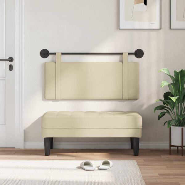 vidaXL Rippuv Peatoe Seinale kinnitatav cream 110 x 55 x 5 cm kangas