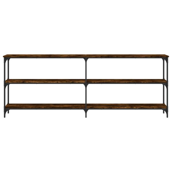 vidaXL konsoollaud, suitsutatud tamm, 200x29x75 cm, tehispuit