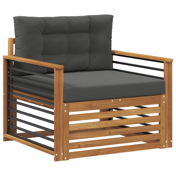 vidaXL V&auml;li diivanikomplekt Tugev akaatsiapuit ja pol&uuml;ester Neutraalne