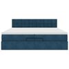 vidaXL Ottomani voodiraam madratsitega, tumesinine, 200x200 cm, samet