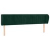 vidaXL voodipeats servadega, tumeroheline, 163x23x78/88 cm, samet