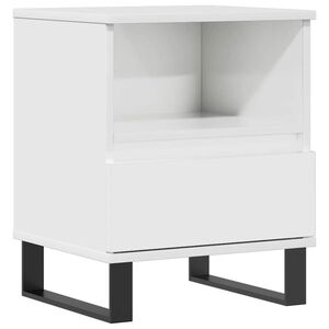 vidaXL &ouml;&ouml;kapp, k&otilde;rgl&auml;ikega valge, 40 x 35 x 50 cm, tehispuit