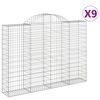 vidaXL kaarekujulised gabioonkorvid 9 tk, 200x30x140/160 cm, raud