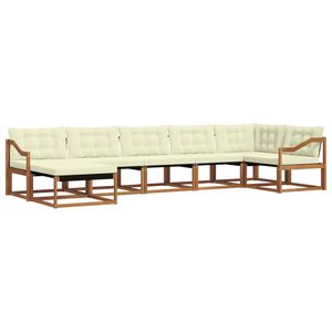 vidaXL V&auml;li diivanikomplekt padjaga 7 pcs Looduslik ja kreem