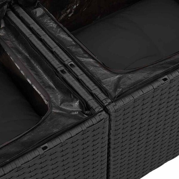 vidaXL Aia Diivanikomplekt ladustamisega 5 pcs Must pol&uuml;rotang