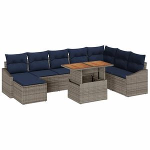 vidaXL Aia Diivanikomplekt ladustamisega 9 pcs Hall Pol&uuml;rooster
