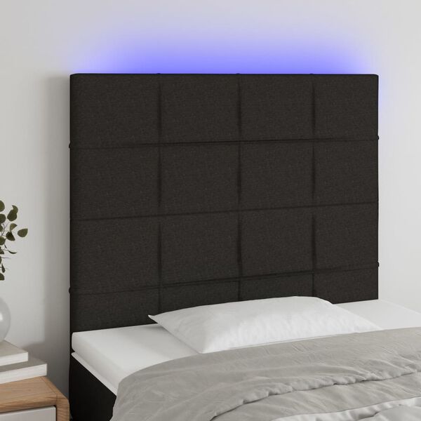 vidaXL LED-voodipeats, must, 80x5x118/128 cm, kangas
