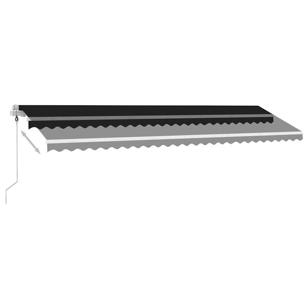 vidaXL automaatne varikatus LED, tuuleandur 600x300 cm, antratsiit