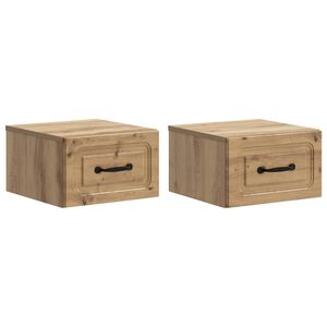 vidaXL Seinale kinnitatav &ouml;&ouml;tis 2 pcs Artisan tamm 34,5 x 33 x 20 cm
