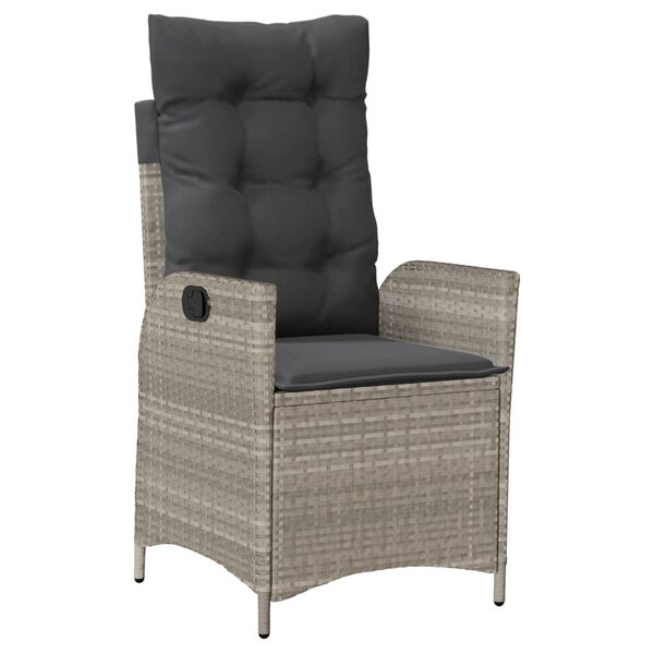 vidaXL 7-osaline aiam&ouml;&ouml;bli komplekt patjadega, helehall, pol&uuml;rotang