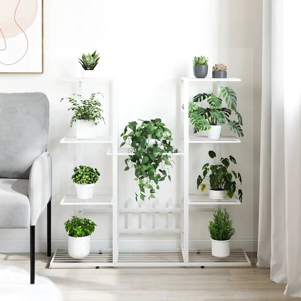 vidaXL lillealus, 94,5x25x89 cm, valge, raud