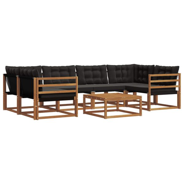 vidaXL V&auml;li diivanikomplekt padjaga 7 pcs Looduslik ja must