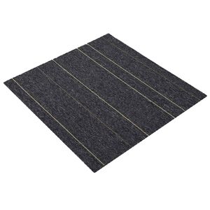 vidaXL Vaipplaat Tumehall triipudega 50 x 50 cm 36 pcs PP ja bituumeni