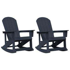 vidaXL Adirondack Rocking Toolid 2 pcs Tumesinine HDPE