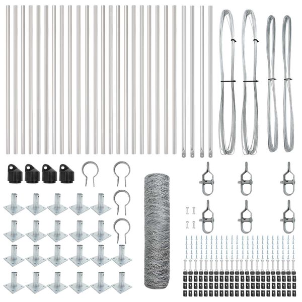 vidaXL Aiapost H&otilde;bedane 50 x 1 m (50 mm v&otilde;rku) Teras