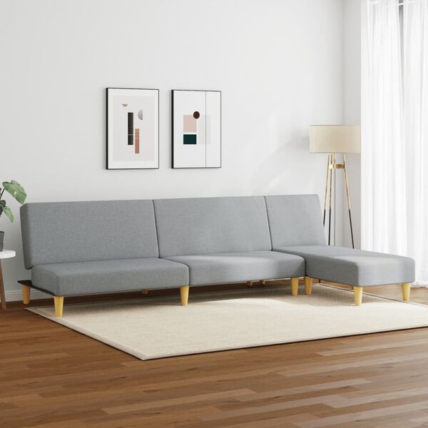 vidaXL 2-osaline diivanikomplekt, helehall, kangas