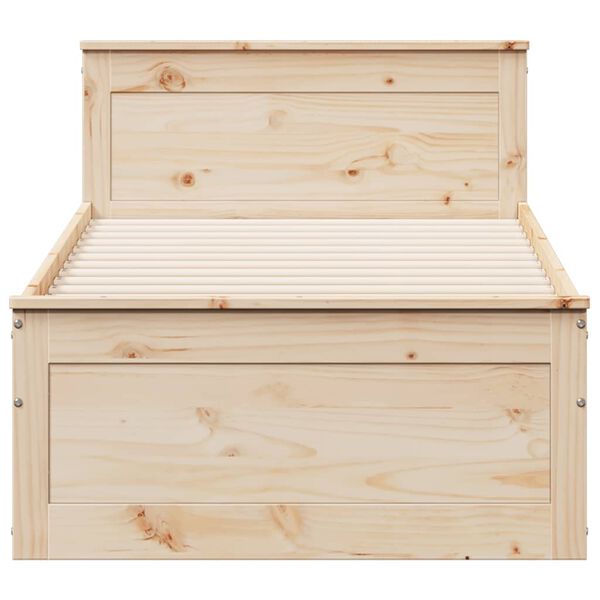 vidaXL peatsiga voodiraam, ilma madratsita, 100 x 200 cm, männipuit