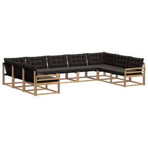 vidaXL V&auml;li diivanikomplekt padjaga 9 pcs Valge ja must