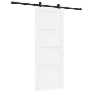vidaXL Libisev uks Valge ja must 83 x 202 cm Toekas m&auml;nnipuit