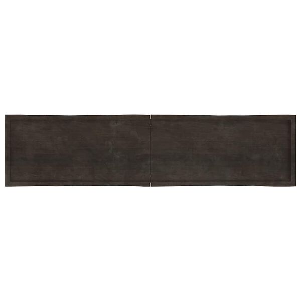 vidaXL lauaplaat, tumepruun, 220x50x(2-4) cm, töödeldud täispuit