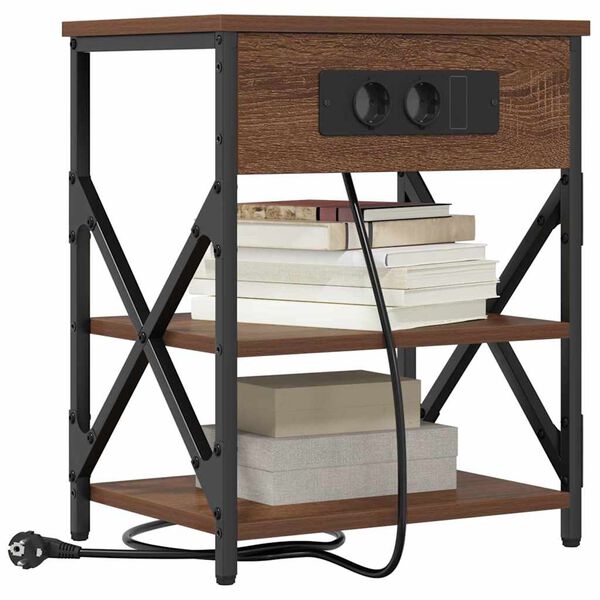 vidaXL &Ouml;&ouml;lambi kapp riiuliga Pruun tamme 41 x 31 x 51 cm Tehispuit