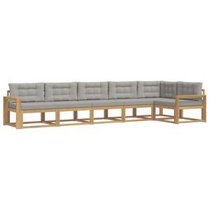 vidaXL V&auml;li diivanikomplekt padjaga 4 pcs Valge ja helehall Pol&uuml;ester