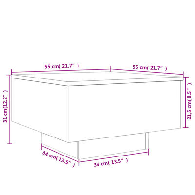 vidaXL kohvilaud, Sonoma tamm, 55 x 55 x 31 cm, tehispuit