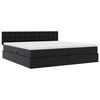 vidaXL Voodi hoiukohaga ja madratsiga Must 200 x 200 cm Kunstnahk