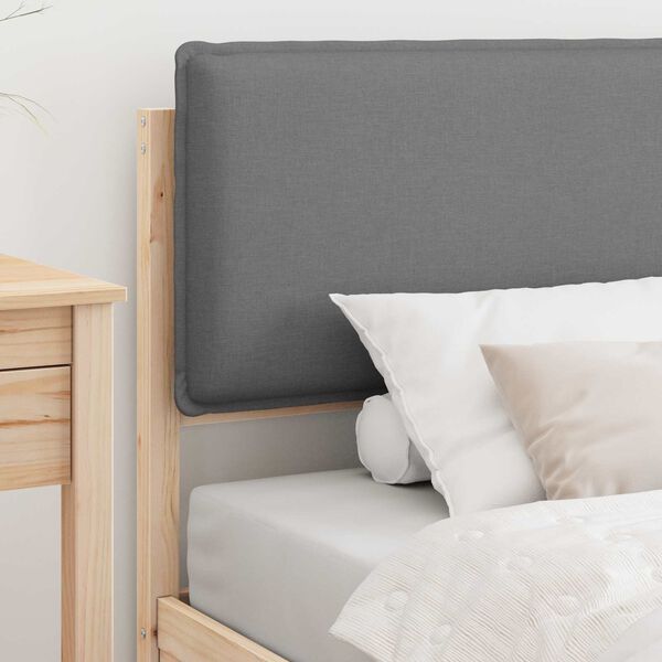 vidaXL Voodiraam Pehme Peatoega peaga Helehall 100 x 200 cm Tahke m&auml;nd