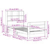 vidaXL voodiraam ilma madratsita, vahapruun, 75 x 190 cm, m&auml;nnipuit