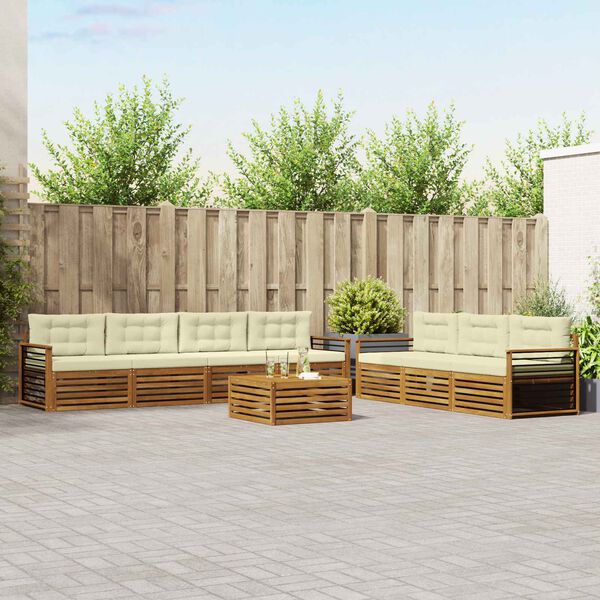 vidaXL V&auml;li diivanikomplekt padjaga 8 pcs Looduslik ja kreem