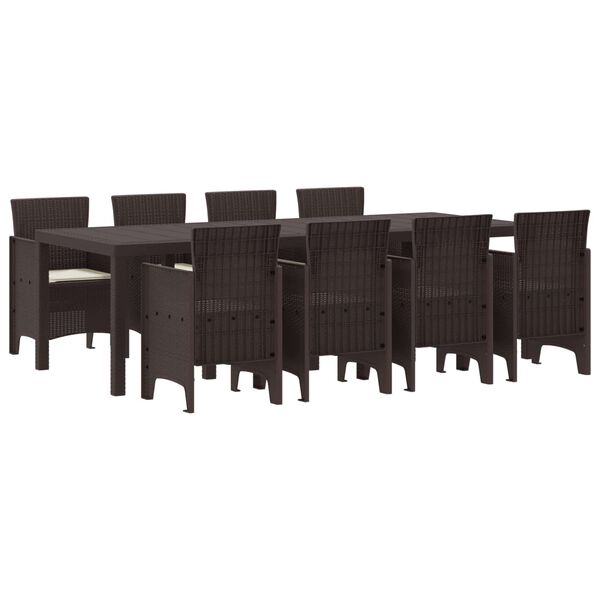 vidaXL Aia s&ouml;&ouml;gilaudade komplekt 9 pcs Pruun Polt rattan