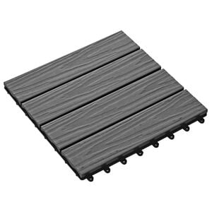 vidaXL Terrassiplaat 3D disain 11 pcs Hall 30 x 30 cm Puitplastik