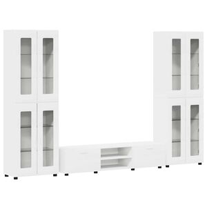 vidaXL Telerikapi komplekt sahtliga riiuliga FLORIN Valge Tehispuit