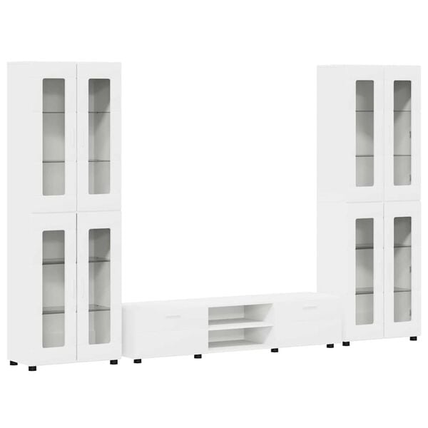 vidaXL Telerikapi komplekt sahtliga riiuliga FLORIN Valge Tehispuit