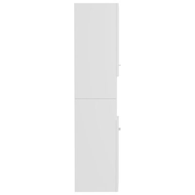 vidaXL vannitoakapp kõrgläikega valge 30 x 30 x 130 cm puitlaastplaat