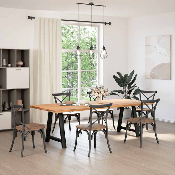 vidaXL söögilaua jalad, A-kujulised, 2 tk, mustad, 70 x (72–73) cm, terasest