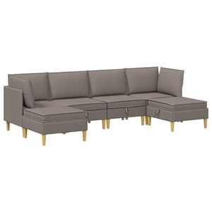 vidaXL Modulaarne diivanisari koos ladustamisega 6 pcs Pruunikashall