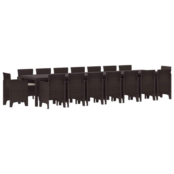 vidaXL Aiak&ouml;&ouml;gi komplekt padjadega padjaga 17 pcs Pruun PP