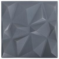 vidaXL 3D seinapaneelid, 12 tk, 50x50 cm, teemanthall, 3 m²