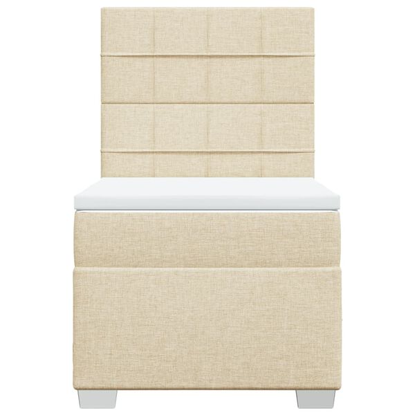 vidaXL kontinentaalvoodi madratsiga, kreemjas, 100x200 cm, kangas