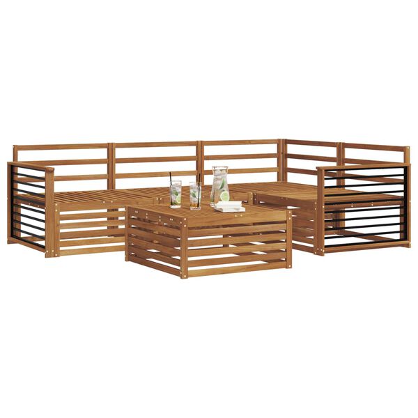 vidaXL V&auml;li diivanikomplekt 5 pcs Neutraalne Tugev akatsiapuu