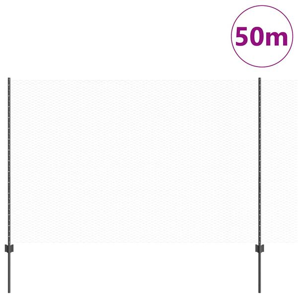 vidaXL Aed koos postiga Hall 1,6 x 50 m Terased ja PVC