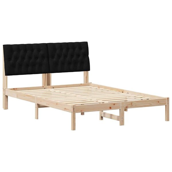 vidaXL Voodiraam Pehme Peatoega peaga Pruun 150 x 200 cm M&auml;nnipuit