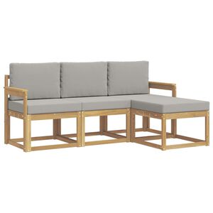 vidaXL V&auml;li diivanikomplekt 4 pcs Valge ja helehall