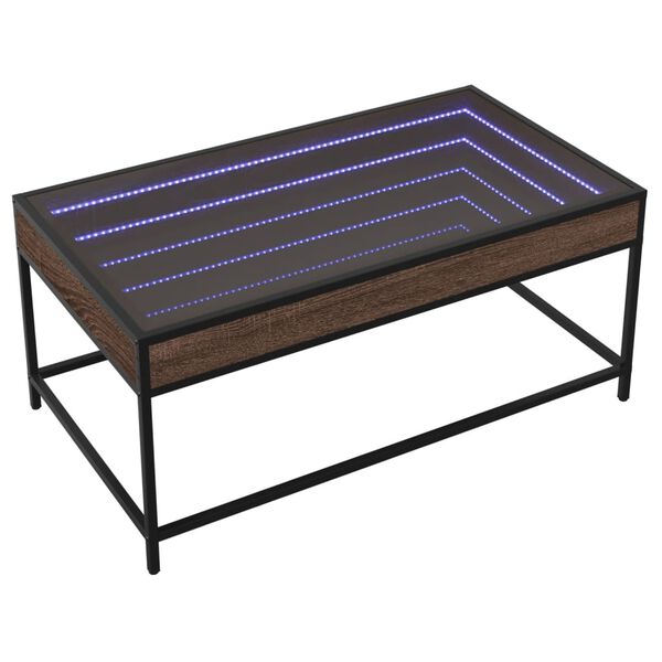 vidaXL kohvilaud LED-tuledega, pruun tamm, 90x50x41 cm