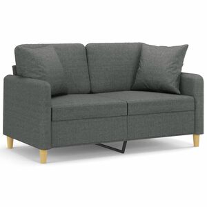 vidaXL 2-kohaline diivan patjadega, tumehall, 120 cm, kangas